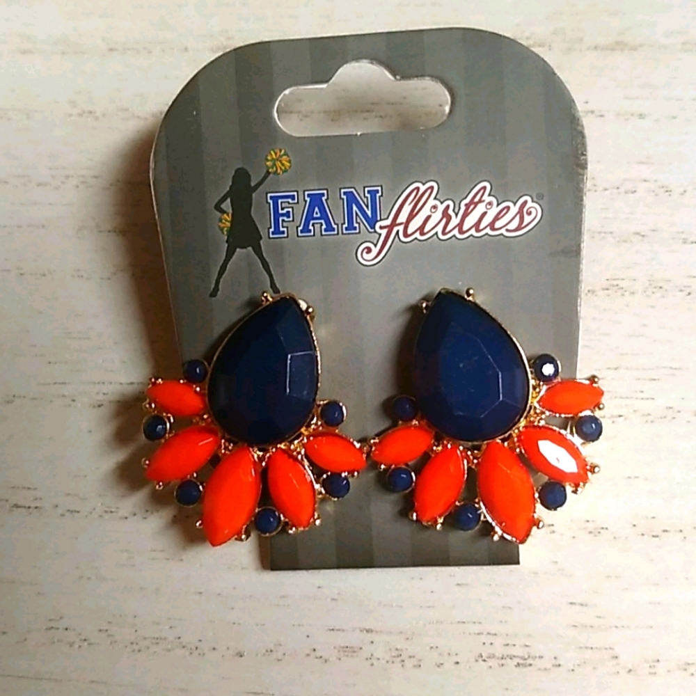 😻 3 For $15 Blue & Orange Waterdrop Gem Studs